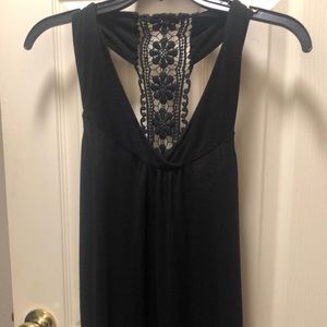 Daytrip Black Cotton Tank, Size Sm, racer back